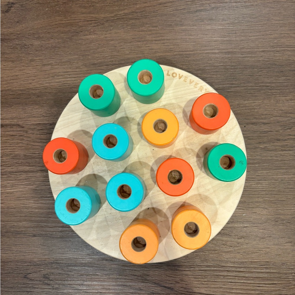 COPY - Lovevery Montessori Wooden Stacking Pegboard Months 16-18